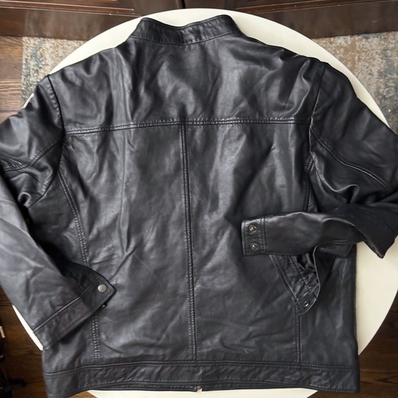 MISSANI LE COLLEZIONI Genuine Leather Classic Moto Jacket Men’s Size XL Black - Picture 5 of 8